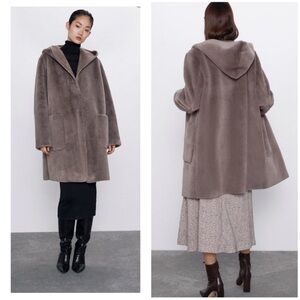 Zara Reversible Suede / Faux Fur Jacket